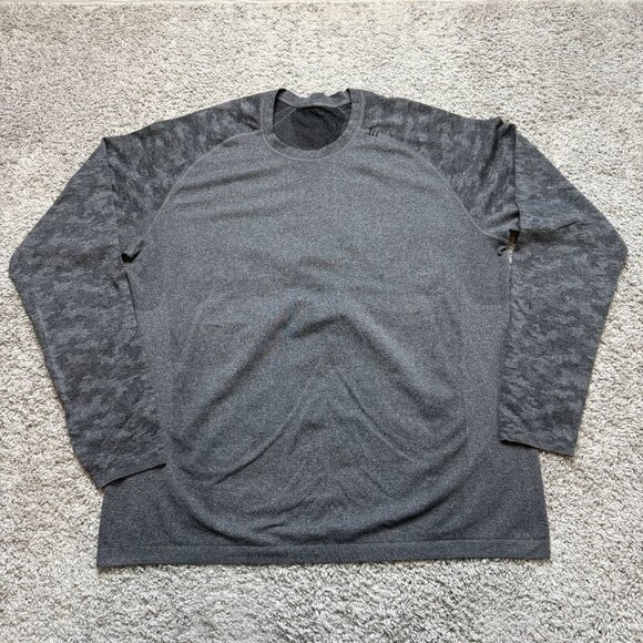 Lululemon Mens Metal Vent Tech Long Sleeve Shirt Gray Camo XXL 2XL Athletic - Picture 1 of 8